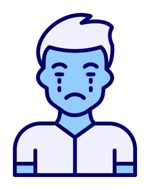 ağlayan kişi simgesi, vektör illüstrasyonu basit tasarım