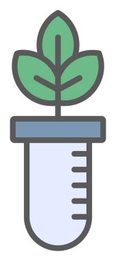 Test tüpü simgesine bitki, vektör illüstrasyonuName 