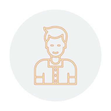 Avatar man simgesi, vektör illüstrasyonu  