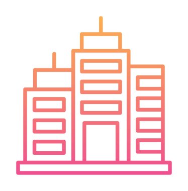 Şehir binası simgesi, vektör illüstrasyonu basit tasarım