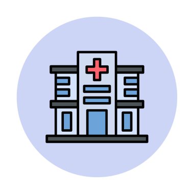 Hastane simgesi, vektör illüstrasyonu