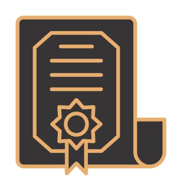 Sertifika vektör simgesi modern basit illüstrasyon                                 