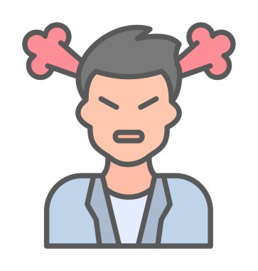 kızgın kişi simgesi, vektör illüstrasyonu basit tasarım