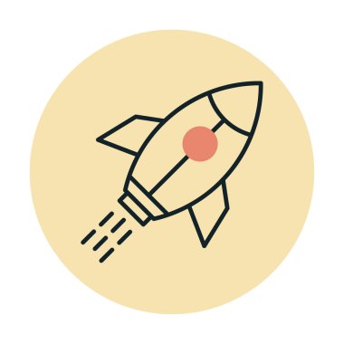 Girişim konsepti, roket simgesi, düz tasarım 