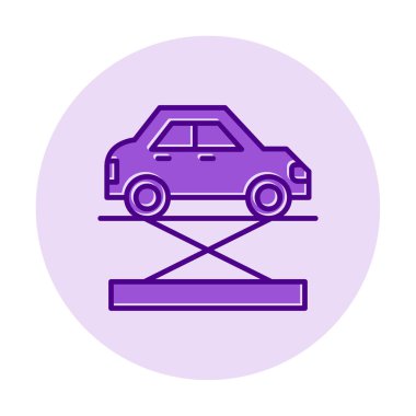 araba kriko ve onarım servisi, vektör illüstrasyonu  