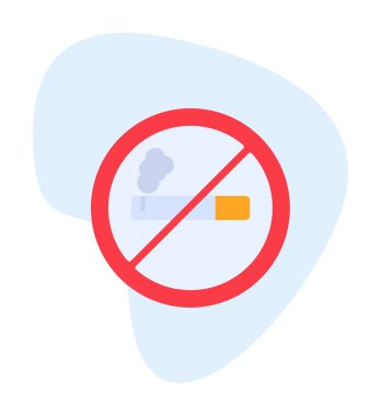 Basit Sigara İçilmez alanı simgesi, vektör illüstrasyonu