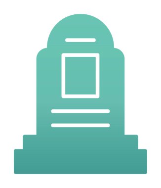 mezar taşı düz simgesi, vektör illüstrasyonu