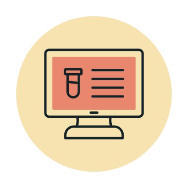 test tüpü ve bilgisayar ekran simgesi modayı izole etti. Bilgisayar Bilimi                                          