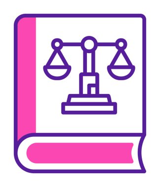 Adalet kitabı simgesi, vektör illüstrasyonu