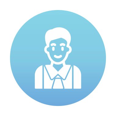 Basit yassı yönetici satırı simgesi. Kravatlı adam. 