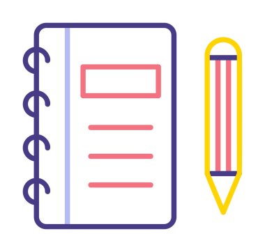 Kalem, vektör illüstrasyonlu günlük 