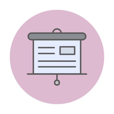 Sunum tahtası simgesi, vektör illüstrasyonu