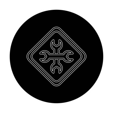 Yapı simgesi vektör illüstrasyonu. Bakımın vektör logosu                              