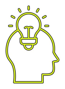 düz beyin simgesi vektörü arkaplanda izole edildi