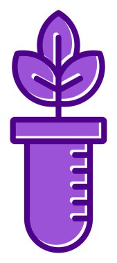 Test tüpü simgesine bitki, vektör illüstrasyonuName 