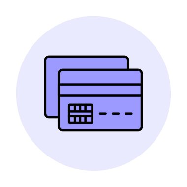 Kredi kartı vektör simgesi. düz tasarım biçimi.