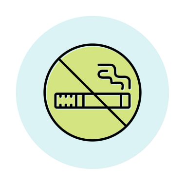 Basit Sigara İçilmez alanı simgesi, vektör illüstrasyonu