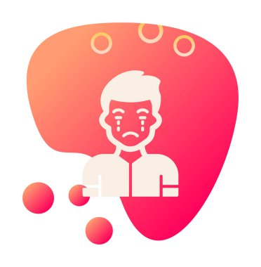 ağlayan kişi simgesi, vektör illüstrasyonu basit tasarım