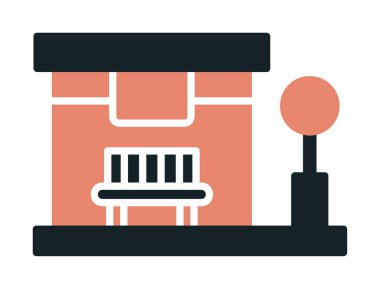 Otobüs Durağı vektör düz simgesi simgesi