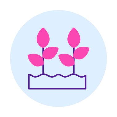 Büyüyen Bitkiler web simgesi, vektör illüstrasyonu 