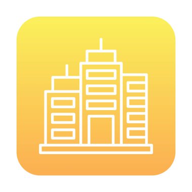 Şehir binası simgesi, vektör illüstrasyonu basit tasarım