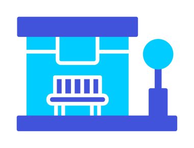 Otobüs Durağı vektör düz simgesi simgesi