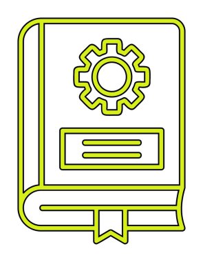 Mekanik kitap düz simgesi, vektör illüstrasyonu 