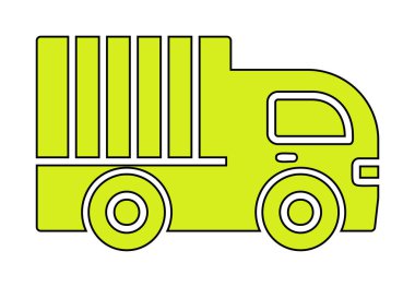 dağıtım kamyonu simgesi, vektör illüstrasyonu