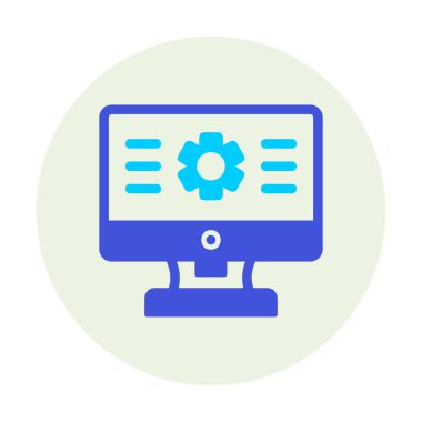 bilgisayar izleme simgesi, vektör illüstrasyonu basit tasarım