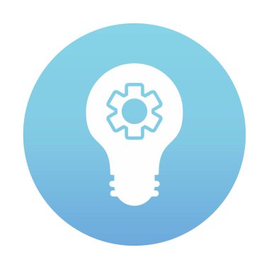 Simge vektör çiziminin içindeki vitesli basit ampul