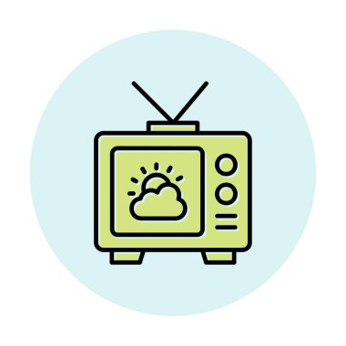 Hava sembollü TV simgesi, vektör illüstrasyonu basit tasarım