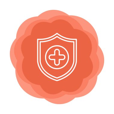 Basit Tıbbi Sigorta simgesi, vektör illüstrasyonu