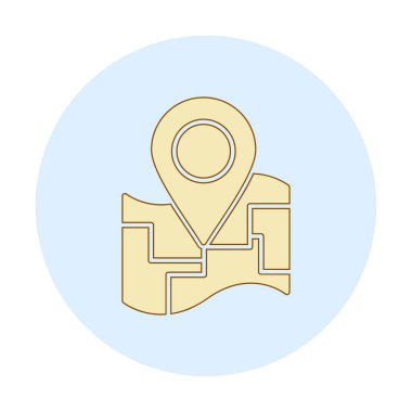 Konum iğnesi, vektör illüstrasyonlu harita simgesi