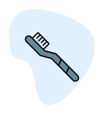 Basit diş fırçası nesne ikonu vektör illüstrasyonu