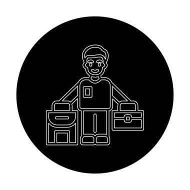 Mülteci Web simgesi, vektör illüstrasyonu 