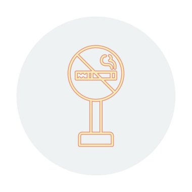 Basit Sigara İçilmez alanı simgesi, vektör illüstrasyonu