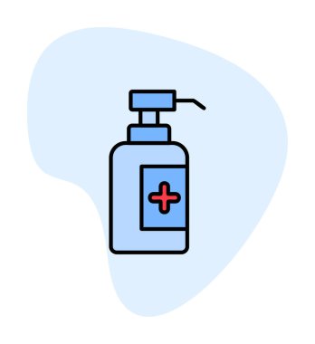 Dezenfektan şişesi ikonu. vektör illüstrasyonu 