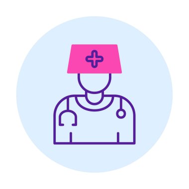 Bayan doktor simgesinin vektör çizimi