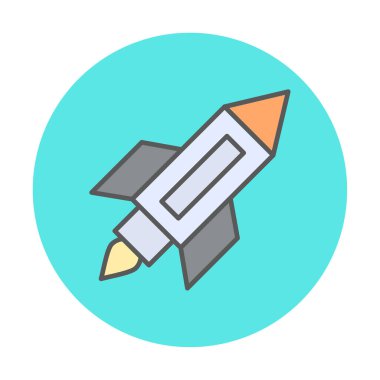 roket simgesi, vektör illüstrasyonu  