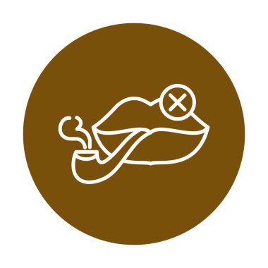 Basit Sigara İçilmez alanı simgesi, vektör illüstrasyonu