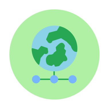 Beyaz arkaplanda Dünya Izgara vektör simgesi