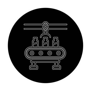 Basit Su Fabrikası simgesi, vektör illüstrasyonu