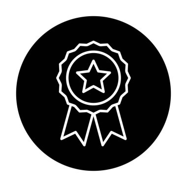 düz rozet vektör düz çizgi simgesi