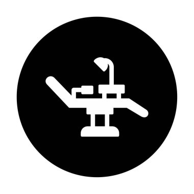 Dişçi Sandalyesi vektör illüstrasyonu, simge ögesi arkaplanı                