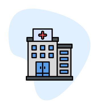 Hastane simgesi, vektör illüstrasyonu