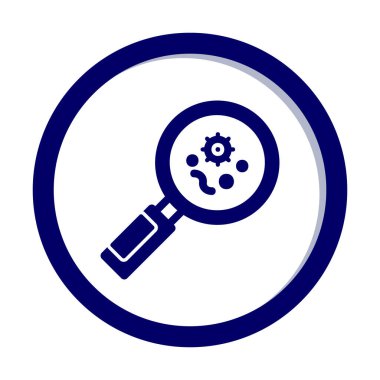 Büyüteç cam simgesi, vektör illüstrasyonlu bakteri denetimi  