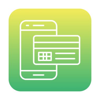 Kart ödemesi. Mobil ödeme ana hatları vektör simgesi