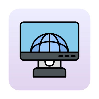 Global News web simgesi vektör illüstrasyonu                