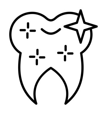 Sağlıklı Temiz Diş tıbbi ikon vektör çizimi                          