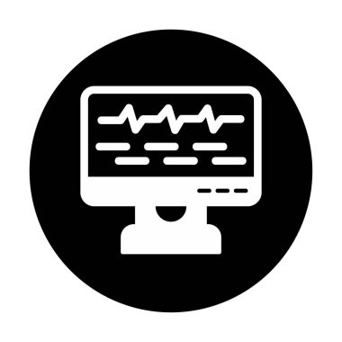 Ses çizgisi simgesi ile bilgisayar izleyicisinin vektör illüstrasyonu